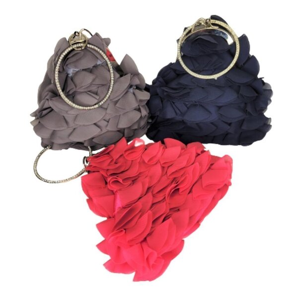 RUFFLES and Frills Blue Wristlet Clutch Purse Party Evening Cocktail Bag - NWOT - Picture 8 of 12